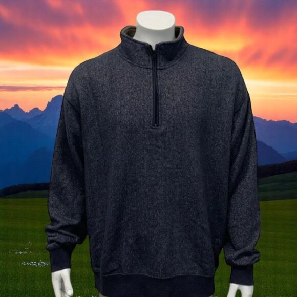 Orvis Signature Gray Knit 1/4 Zip Pullover Men’s Sweatshirt Jacket Size XL - Picture 2 of 13
